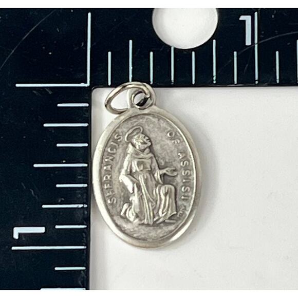 Unbranded Jewelry - Patron Saint Francis Italian Medal Pendant Charm Catholic Religious Sacred Vtg